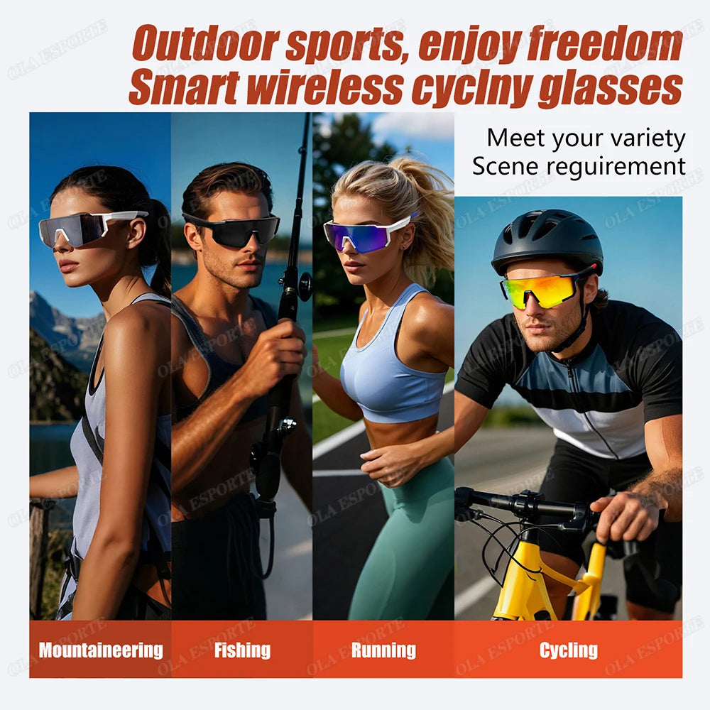 Cycling Outdoor Sports Bluetooth Call Smart Sunglasses  UV400 Polarized Mountain Bike Glasses Driving Fishing Motorcycle Goggles