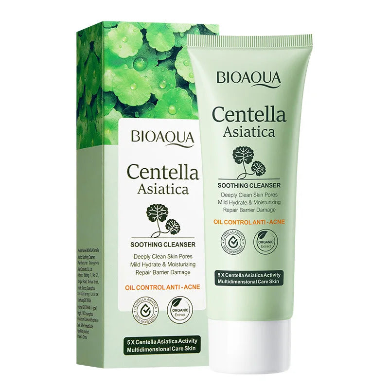 BIOAQUA Centella Asiatica Facial Cleanser Moisturizing Oil Control Anti Acne Face Deep Cleansing Face Wash Foam Facial Cleanser