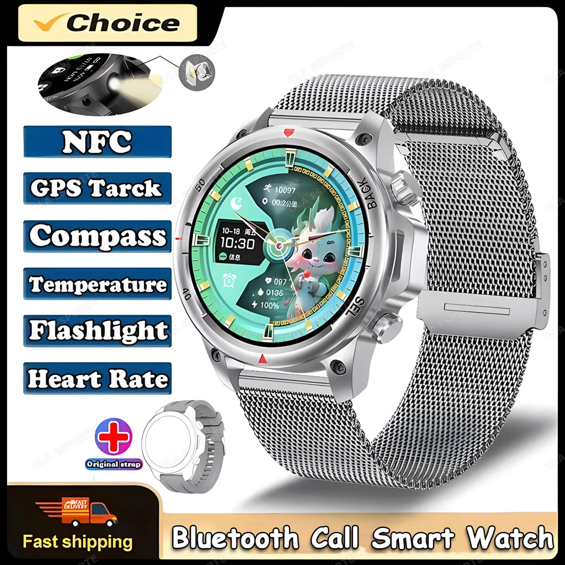New GPS Sports Smart Watch Men 2025 AMOLED HD Screen Heart Rate NFC Watches Bluetooth Call Waterproof smartwatch For Android iOS