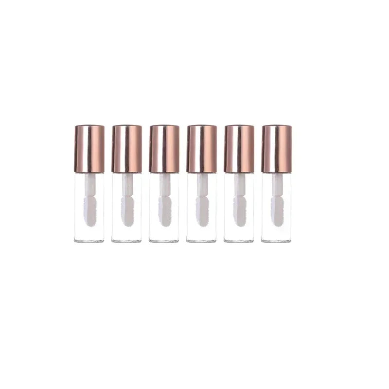 50pcs 2ML Empty Transparent PE Lip Gloss Tubes Plastic Lip Balm Tube Lipstick Mini Sample Cosmetic Container rose gold