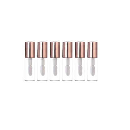 50pcs 2ML Empty Transparent PE Lip Gloss Tubes Plastic Lip Balm Tube Lipstick Mini Sample Cosmetic Container rose gold