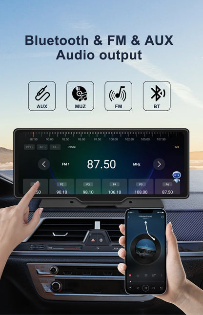 10.26 Inch Car Mirror Radio Multimedia Video Player Universal Wireless Carplay 5G Wifi BT High-performance CPU HDR QLED Screen