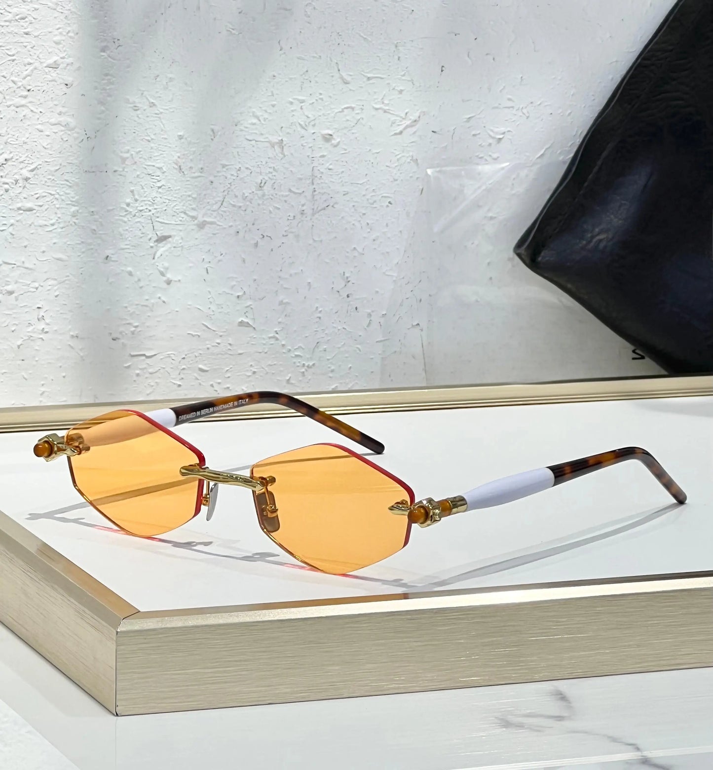 Germany Style Alloy Sunglasses Diomand Acetate Maske P60 Classical Luxury Designer Brand Solar Uv400 Rimless Sunglasses