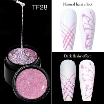 Spider Wire Drawing Gel Nail Polish Black White Spider Web Gel Nail Art Design Painting Liner Gel Semi Permanent Nails Varnish