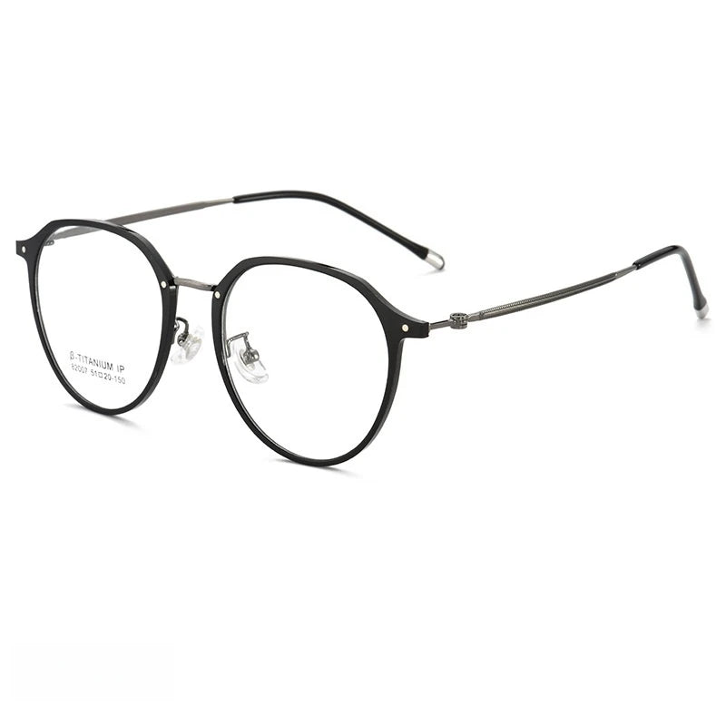 YIMARUILI New Retro Round Women's Glasses Ultralight Titanium Alloy Fashion TR90 Optical Prescription Eyeglasses Frame Men 82007