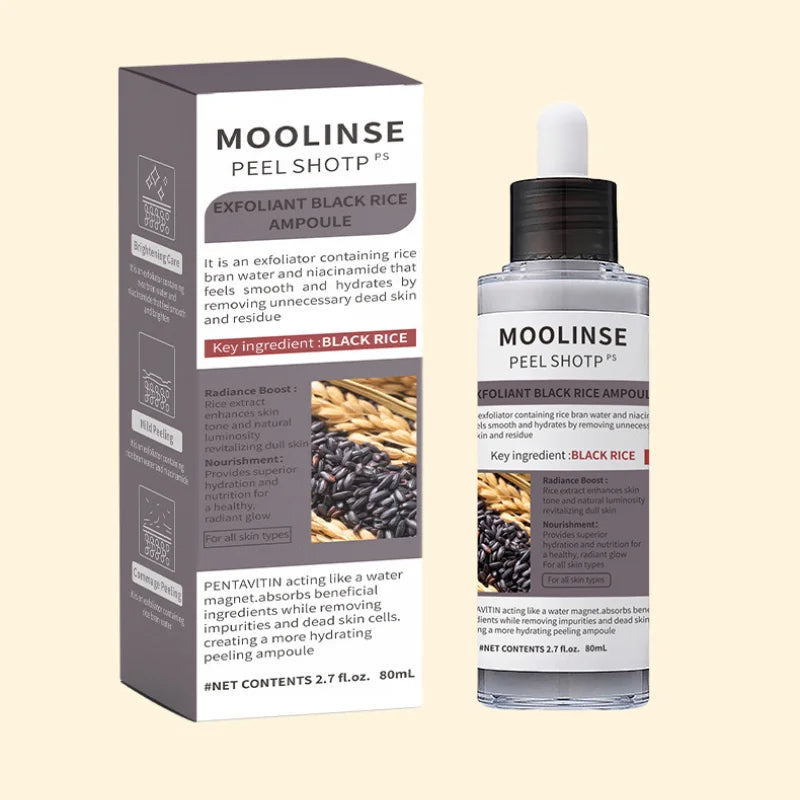 Korean White And Black Rice Exfoliating Serum Facial Moisturizing Soften Blackhead Removal Hydrating Pore Shrinking Skin Care