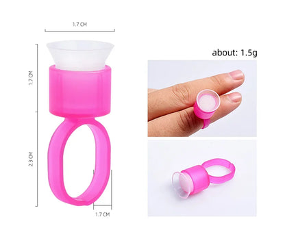 100/50/10PCS Tattoo Ink Ring Cups Microblading Pigment Ring Cap With Sponge Plastic Tattoo Tool Permanent Makeup Accessories