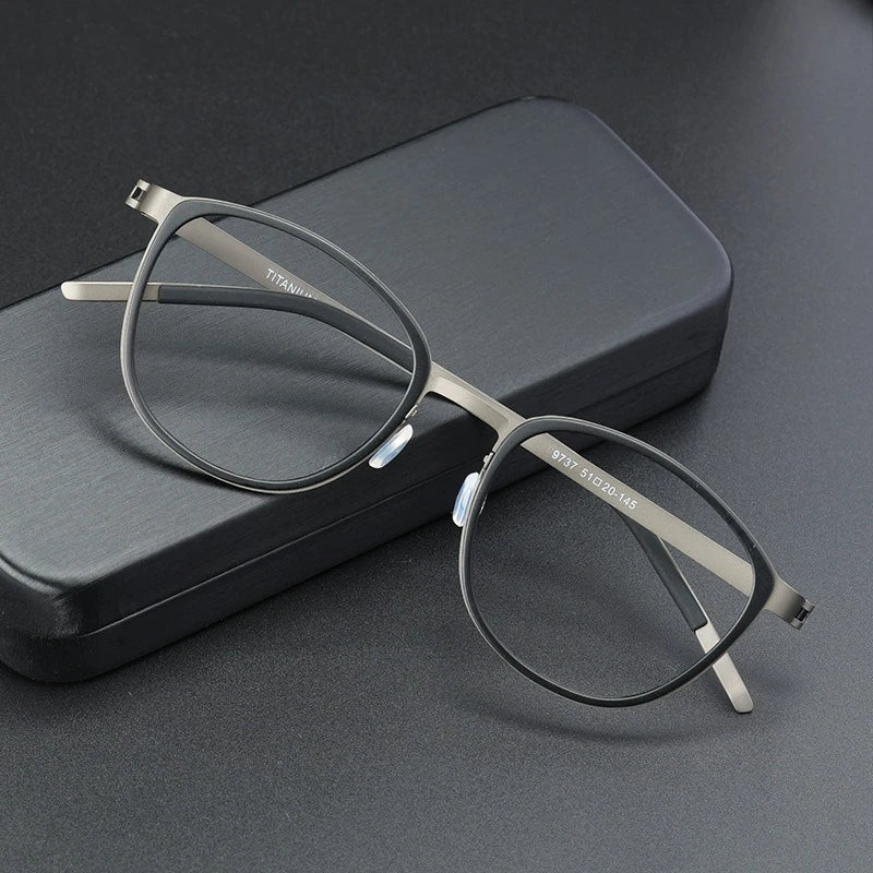 Denmark Designer Screwless Eyewear Pure Titanium Square Vintage Eyeglasses Frame Men Full Frame Prescription Eyeglasses Frames