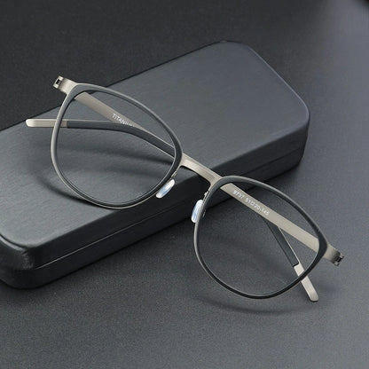 Denmark Designer Screwless Eyewear Pure Titanium Square Vintage Eyeglasses Frame Men Full Frame Prescription Eyeglasses Frames