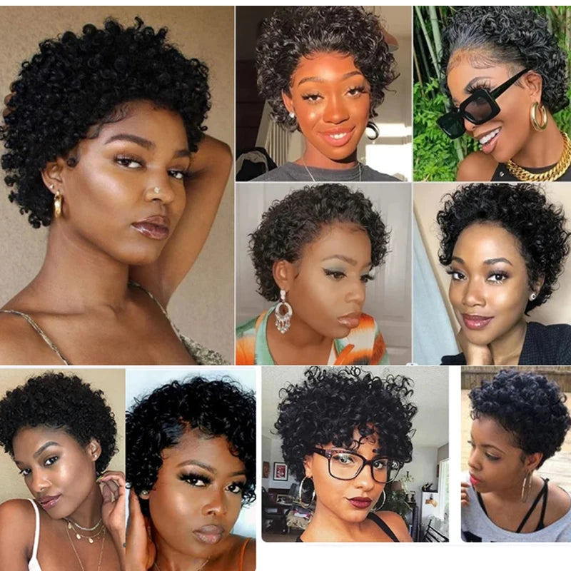 Synthetic Short Soft  Afro Kinky Curly Wigs for Black Women Glueless Black Wig  Hair Wigs Allure