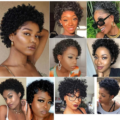 Synthetic Short Soft  Afro Kinky Curly Wigs for Black Women Glueless Black Wig  Hair Wigs Allure