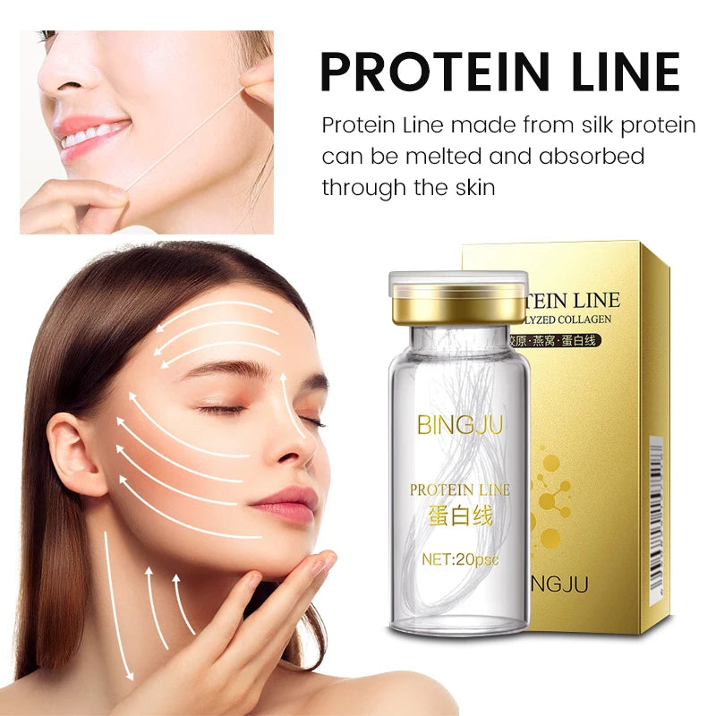 Protein Thread Lifting Set Fade Fine Lines Wrinkle Firming Smoothing Collagen Thread Anti-Aging Serum Skin Care