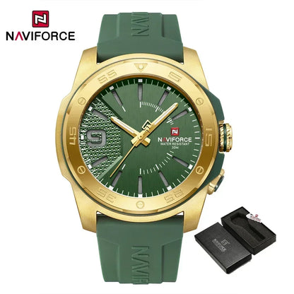 NAVIFORCE Luxury Fashion Quartz Watches for men Silicone Strap Hand Clock 50m Waterproof Japan Movement Man Sports Wristwatches