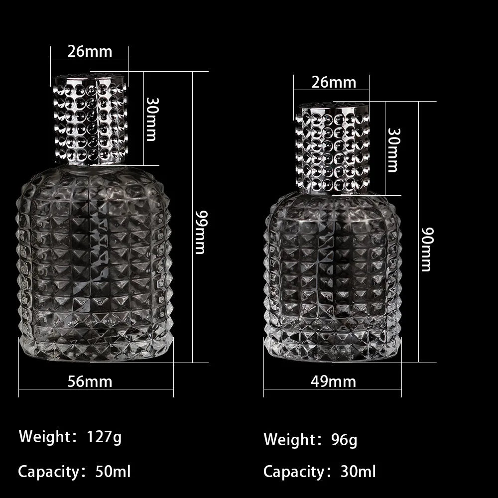 30/50Ml pineapple bottle perfume bottle glass spray bottle cosmetic spray sub-bottle grid empty bottle
