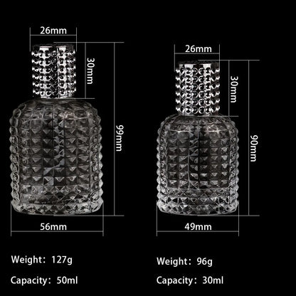 30/50Ml pineapple bottle perfume bottle glass spray bottle cosmetic spray sub-bottle grid empty bottle