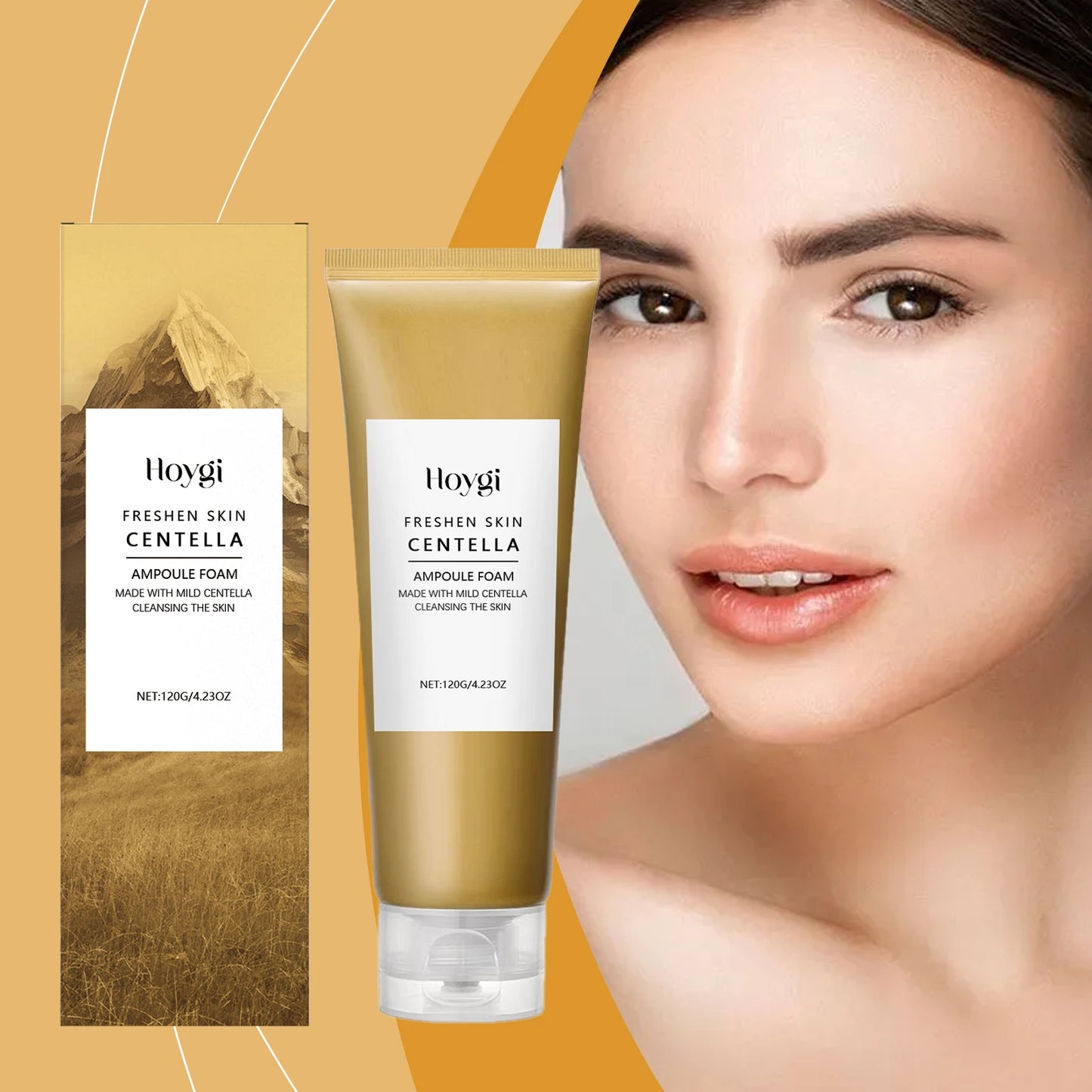 Hoygi Centella Cleanser Soothing Face Wash with Hyaluronic Acid Gentle Foam for Sensitive Skin Refines Pores Appearance Balanced