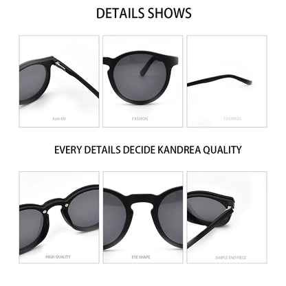KANDREA Round Vintage Sunglasses Women Man Magnetic Glasses Clip on Brand Designer 2022 Optical Myopia Eyeglasses Frame S2034