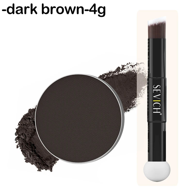 Mini Hairline Shadow Powder Waterproof Instant Hairline Powder Black Root Cover Up Hair Concealer Double Ended Makeup Brush