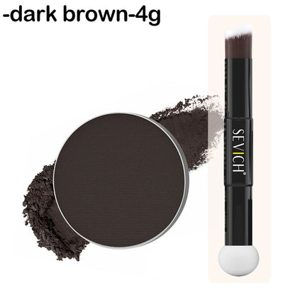 Mini Hairline Shadow Powder Waterproof Instant Hairline Powder Black Root Cover Up Hair Concealer Double Ended Makeup Brush
