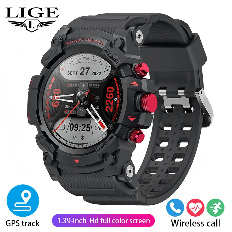 LIGE Smart Watch Woman Fitness Bluetooth Call Rubber Strap Bracelet Waterproof Heart Rate Tracker For Android IOS Smartwatch GPS