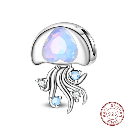 925 Sterling Silver Blue Purple Butterfly Perfume Bottle Starry Sky Hot Air Balloon Charms Beads Fit DIY S925 Bracelets Jewelry