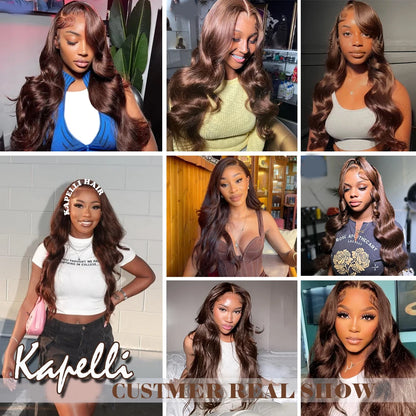 Brown Human Hair Bundles Body Wave Bundles Human Hair Brazilian 1/3/4 PCS Bundle Deal Hair Weft 100% Raw Hair Extensions On Sale