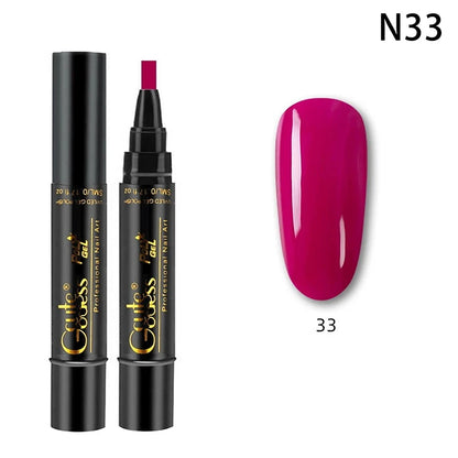 1 Pcs Pure Color Gel Nail Polish Pen For Nails Art Gel Semi Permanent Base Top Coat UV Gel Varnish Hybrid Neon Nail Polish