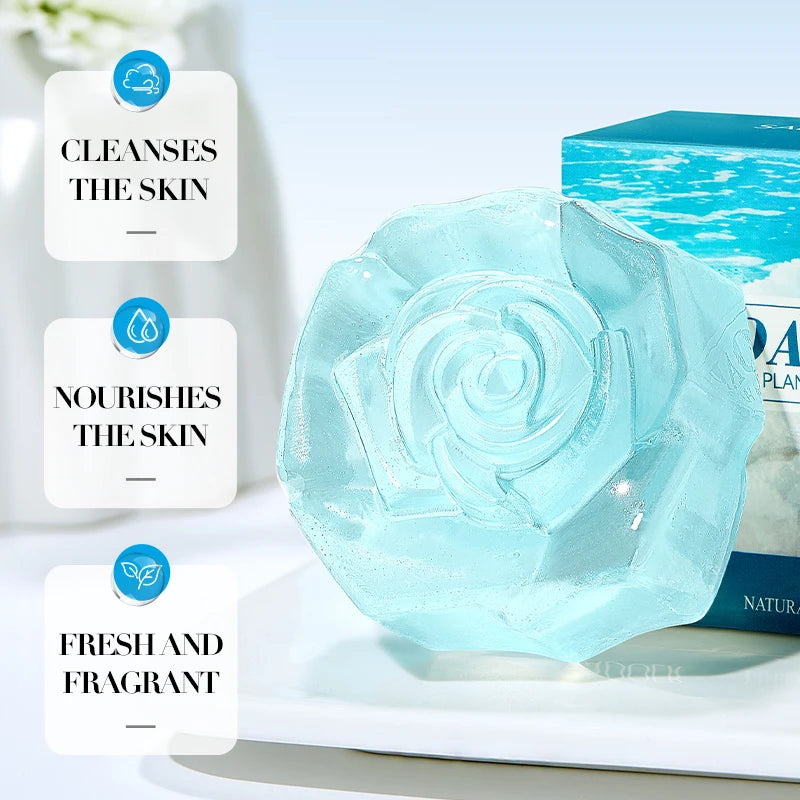 SADOER Sea Salt Essential Oil Soap Face Wash Foam Facial Cleanser Whitening Moisturizing Anti Acne Body Bathing Facial Soap