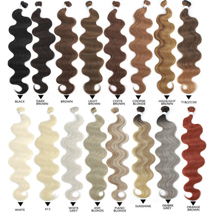 Blond 613 Sliver Gray Body Wave Hair Bundles 26 Inches Highlight Piano 27/613 Natural Synthetic Hair Weave Ombre Brown Ponytail