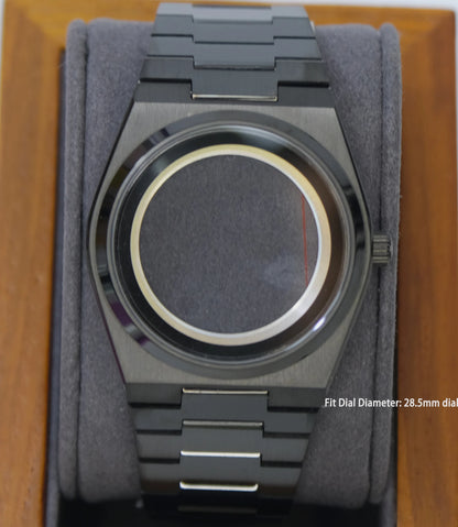 For NH35 Movement  PRX Super Player Sapphire Glass Stainless Steel Watch Case Band Fit for 28.5mm DIal Waterproof Modification