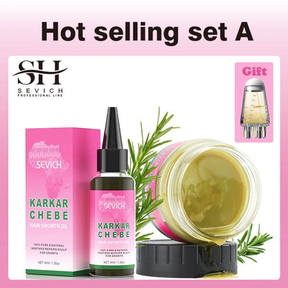 2024 New Super Growth Oil Karkar Regrowth Thicken Oils Chebe Anti-Breakage Essential Oil Serum Rosemary Anti Hair Loss Products