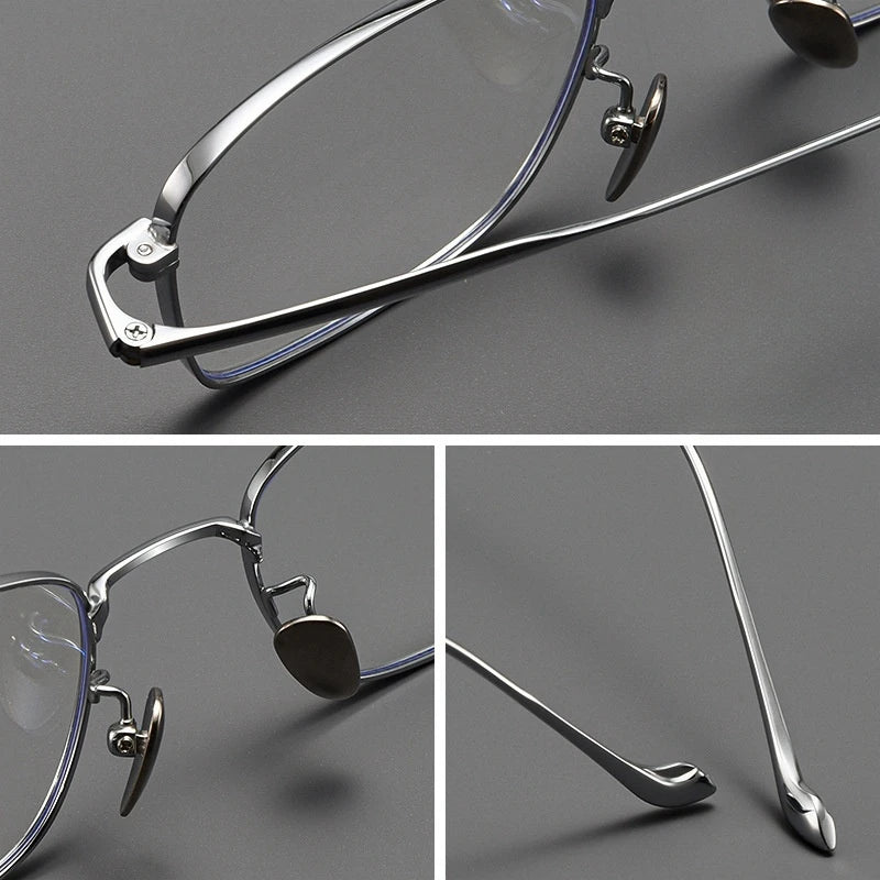 FIRADA Fashion Comfort Square Glasses Retro Pure Titanium Eyewear Optical prescription Eyeglasses frames For men women 923204-C