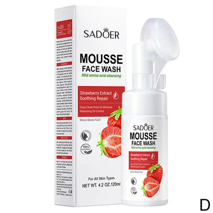SADOER Amino Acid Facial Cleanser Mousse - Gentle Foam Wash for Sensitive Skin Hydrating & Soothing PH Balanced (150ml)