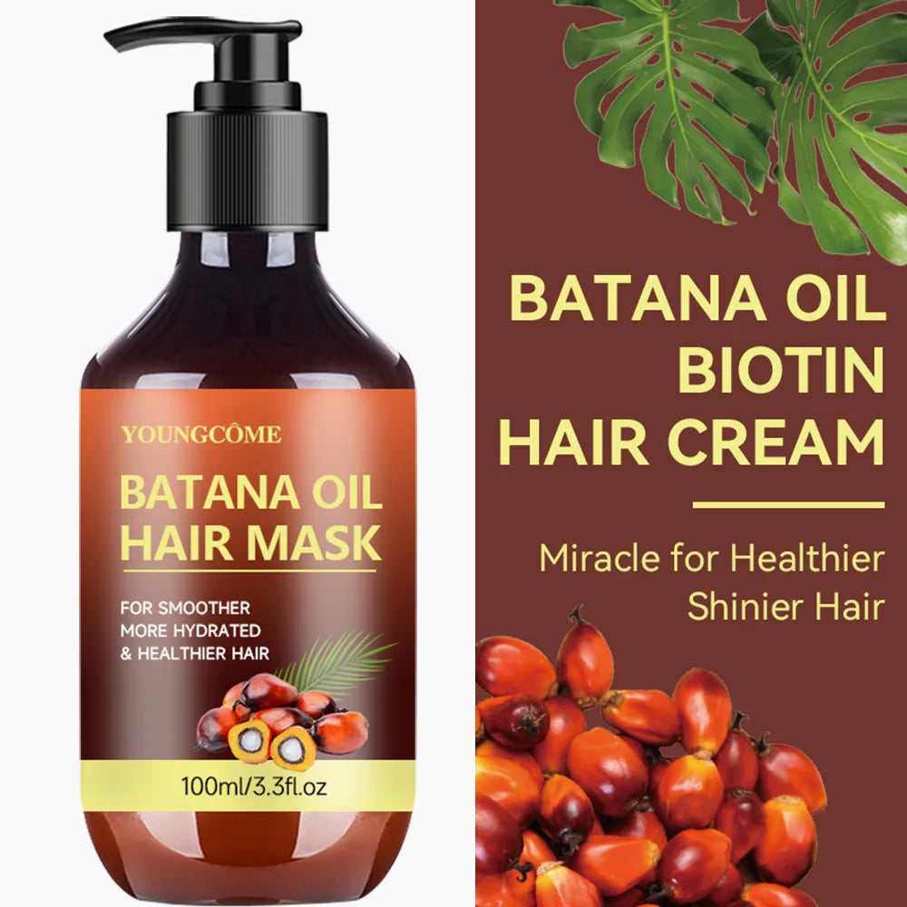 Batana Oil Hair Mask 10 Seconds Fast Repair Hair Desiccation Damage Hair Mask nhances Hair Thickness, Prevents Loss, Repairs