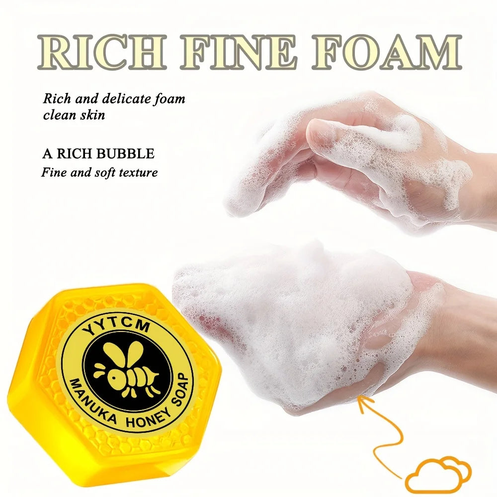 Manuka Honey Soap, Moisturizing and Hydrating Handmade Bath Soap, Cleansing Face, Body, and Hand Soap 65g (2.29oz)