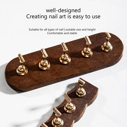 RS NAIL Wooden Nail Practice Stand False Nail Tip Display Base Holder Gel Polish Exercise Showing Shelf Manicure Supplies Set