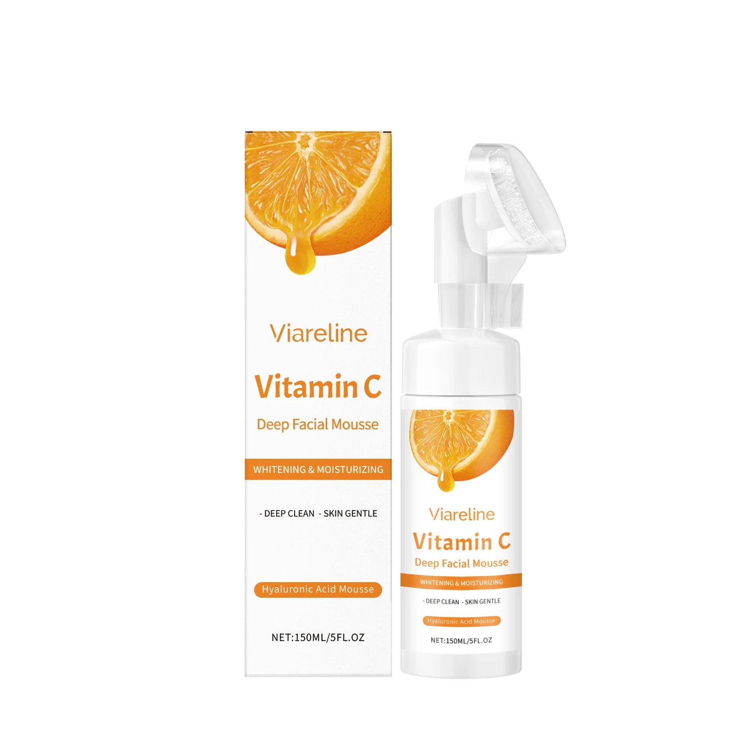 Vitamin C Facial Cleanser Deep Cleansing Oil Control Reduce Blackhead Remove Pore Clogging Moisturize Firm Face Cleansing Mousse