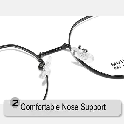 UVLAIK Ultra Light Square Glasses Frame Retro Anti-Blue Light Eyewear Pure Titanium Frame Eyeglass Fashion Solid Color Spectacle