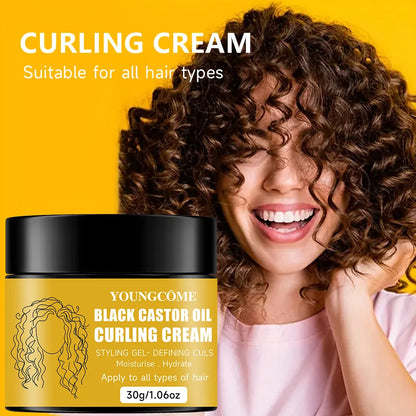 Black Castor Oil Hair Conditioner,Ultra-Moisturizing & Curl-Defining Treatment for Dry, Curly Hair | Detangles, Repairs Damage