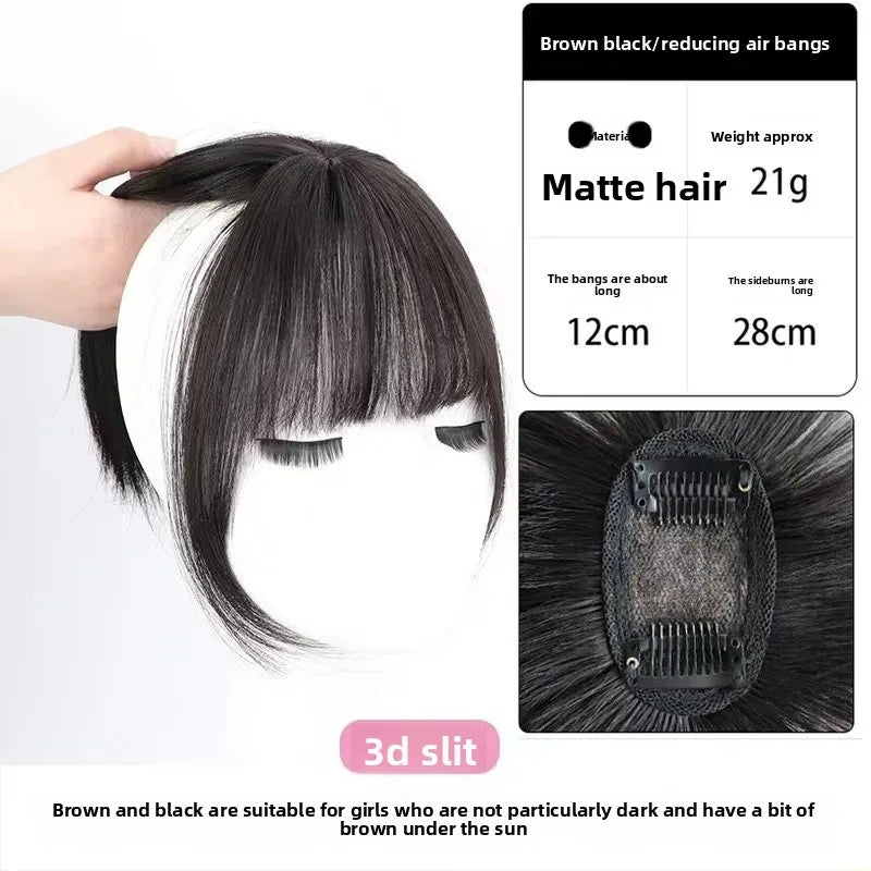 Natural Female Parting Hair Frontal Piece 3D Simulation Thickened Baldness Treatment Mid Split High Forehead Hair Extension
