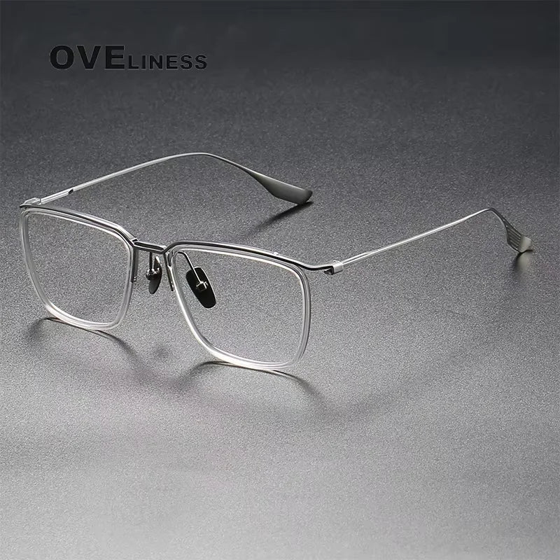 Pure Titanium Glasses Frame Men 2025 EyeGlasses for Men Square Eyeglasses Frame male full Eyewear Spectacles