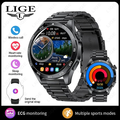 LIGE 2025 ECG AI Healthy Diagnose Smart Watch Men Women Heart Rate Blood Pressure Health Tracker Smartwatches For Xiaomi HUAWEI