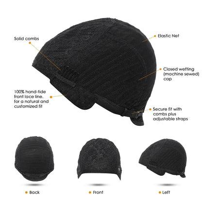 8 Inch Short Pixie Curly Bob Wig with Bangs Brazilian Human Hair Bouncy Curl Wig for Women Ready to Go Wig