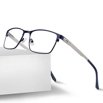 Optical Men Titanium Alloy Eyeglasses Frames for Men Eyewear Flexible Temples Legs IP Electroplating Alloy Spectacles