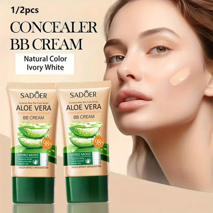 Aloe Vera BB Cream-Hydrating & Concealing Collagen Full Coverage Foundation Makeup,Long-Lasting,Lightweight Coverage Concealer