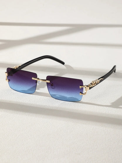 1/2 PCS Fashionable Trendy Frameless Rectangular Personalized Sunglasses For Daily Life