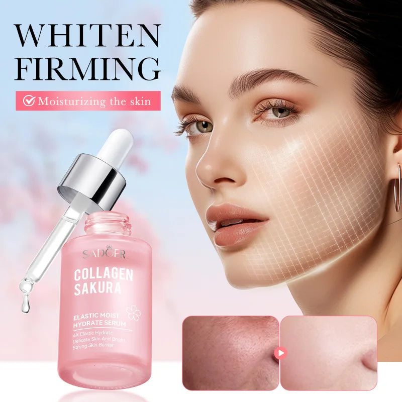 30ml Sakura Collagen Face Serum Moisturizing Nourishsing Brighten White Lift Firming Smoothing Facial Beauty Skin Care Products