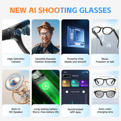 Xiaomi Smart Glasses Mini Camera 200W Pixel for Photography Video Recording Bluetooth Music Playing Gradient Sunglasses