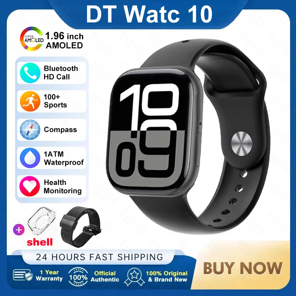 2025 For IOS GPS NFC Watch 10 Smart Watch Men HD AMOLED Memory Music 3D Surround Bluetooth Call Waterproof Smartwatch Woman