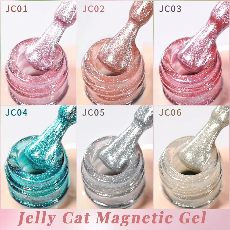 UR SUGAR 15ml Pink Jelly Cat Magnetic Gel Nail Polish Glitter ICE Soak Off Ceramic UV Gel Semi-permanent Nail Supplies Manicure